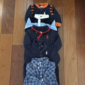 Lot of 5 Polo Ralph Lauren Footed One-piece Coveralls – Baby Boy Size 3M